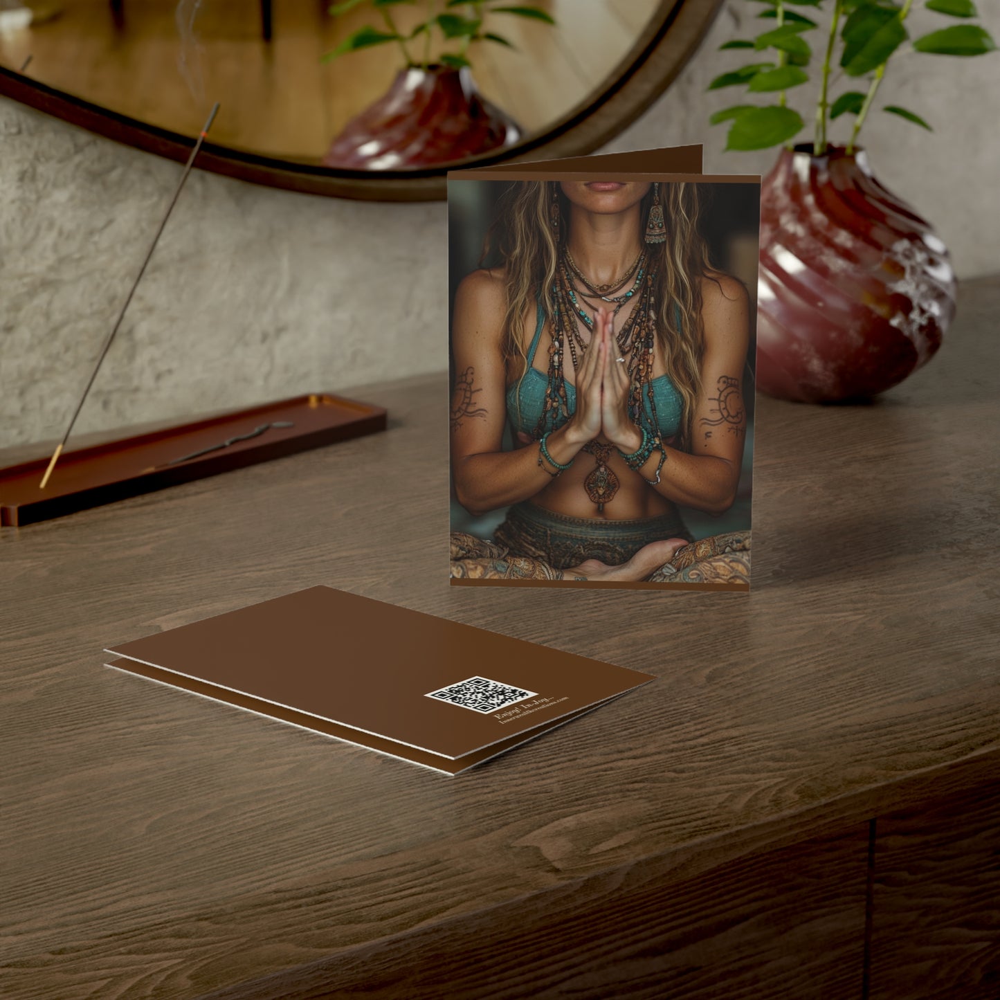 Meditative Greeting Cards for Mindfulness, Yoga Lovers, Wellness Events, Inspirational Messages, Self-Care Notes, Blank Inside, Set of 1, 10, 30, 50