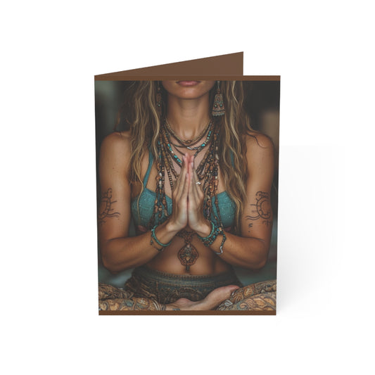 Meditative Greeting Cards for Mindfulness, Yoga Lovers, Wellness Events, Inspirational Messages, Self-Care Notes, Blank Inside, Set of 1, 10, 30, 50