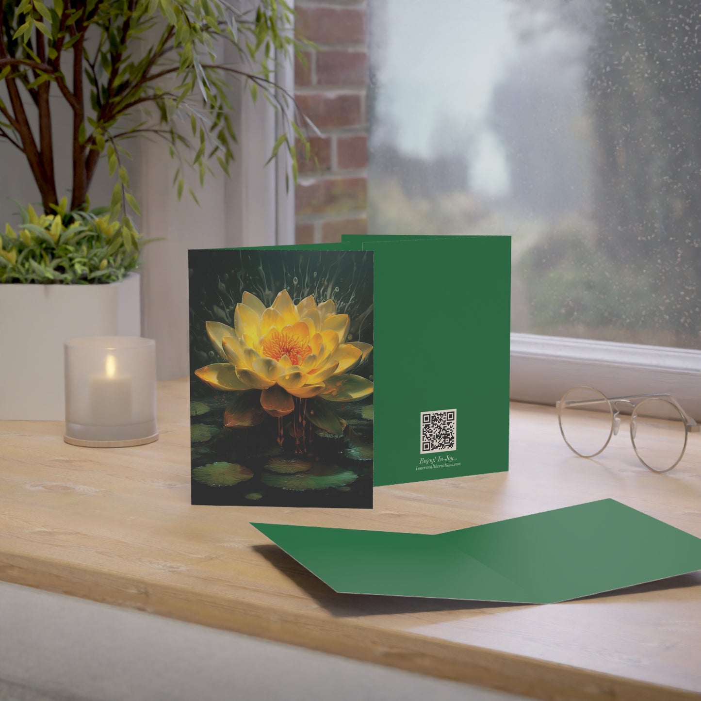 Lotus Blossom Greeting Cards | Set of 1, 10, 30, 50 | Celebrate Special Moments, Blank Inside Greeting Card