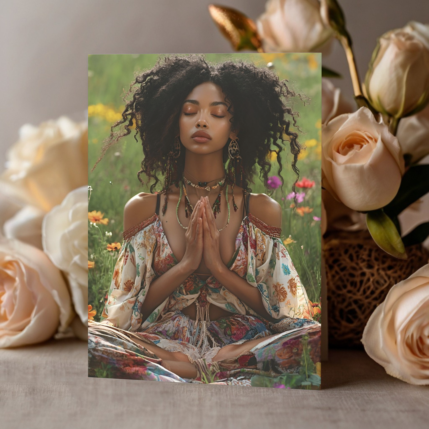 Meditation Greeting Cards for Mindfulness, Self Care, Inspirational Notes, Thank You, Encouragement, Spiritual Gifts, Blank Inside, Set of 1, 10, 30, 50